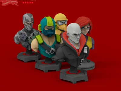 GI JOE Madness Collection busts  3D Model Pack