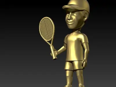 male Tennis Player Pendant  3D print model