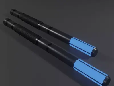 Sci-Fi Dividable Bo Staff 3D model