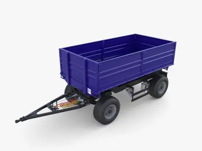 Agro trailer V6 Low-poly 3D model
