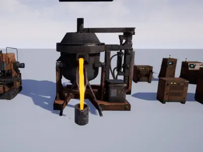 Industrial Machine Low-poly 3D model
