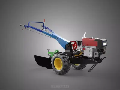 POTATO MIDDLE BUSTER FURROWER PLOW PLOUGH TRACTOR POWER TILLER 3D model