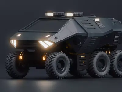 Giant Sci fi vehicle Concept 3D with PBR Texture 3D model