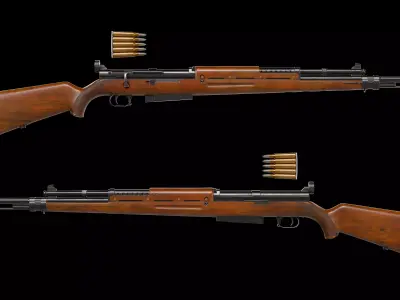 Norwegian Brondby military rifle Low-poly 3D model