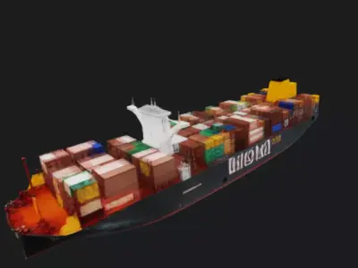 Cargo Container Ship 3D Model 3D model