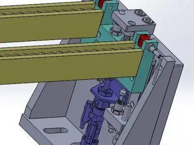 Vibration disc blocking mechanism 3D model