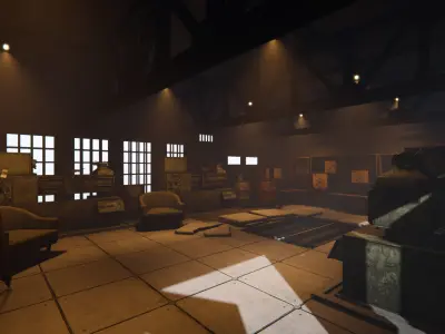 Modular Industrial Building for UE4 and Unity 3D Model Pack