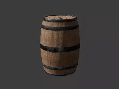Low poly Wooden Barrel Model Low-poly 3D model