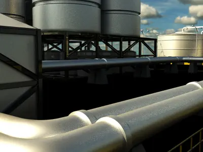 Oil Refinery 3D model