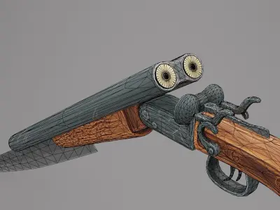 Gun Stylized Low-poly 3D model