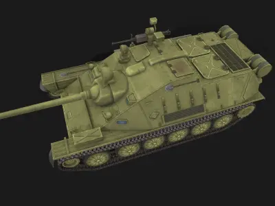 Tank ASU-85 Low-poly 3D model