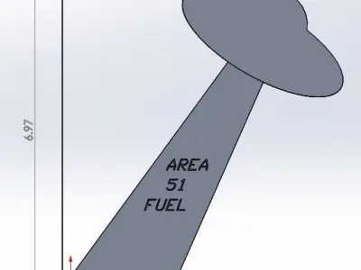 UFO Theme Gas Station Sign Area 51 3D print model