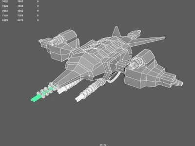 Sci-fi Military drone - 04 Low-poly 3D model