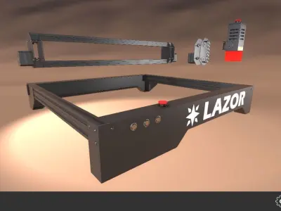 Laser Engraver Low-poly 3D model