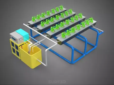 AUTO CONTROL MONITORING NUTRIENT PH NUTRITION HYDROPONIC PLANT 3D model