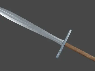 Xyphos sword with Grossmesser handle Low-poly 3D model
