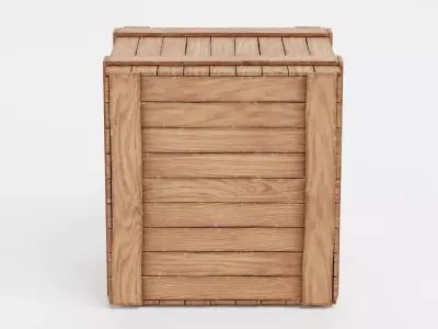 Wooden Crate V10 - Storage Box with Packaging Icons 3D model