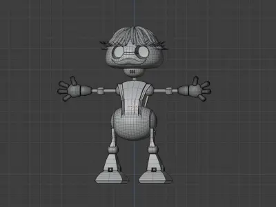 Robot cartoon character Free low-poly 3D model