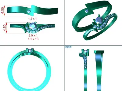 Wedding ring - 6 3D model