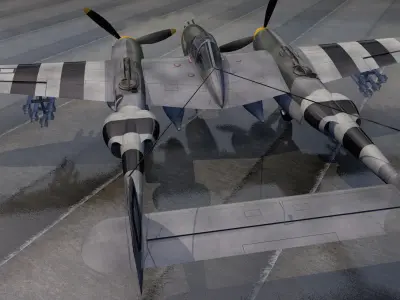 Lockheed P-38J Lightning 3D model by chipbasschao