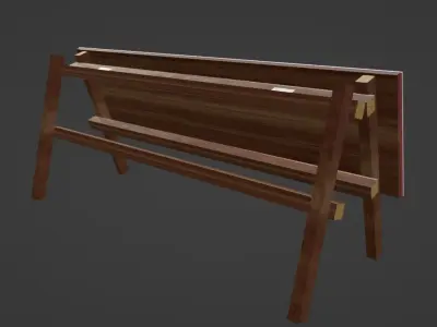 Construction Sign Low-poly 3D model purchase