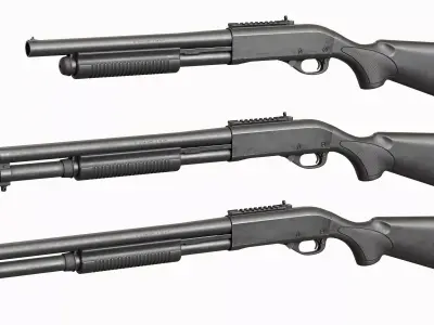 Remington 870 Shotgun Tactical Low-poly 3D model