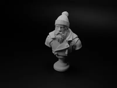 Winter Warrior Bust Chess 3D print model buy