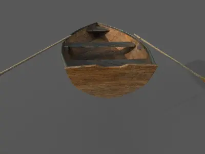 Wooden Boat Low-poly 3D model Low-poly 3D model purchase