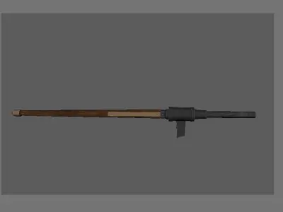 Medieval HandCannon Long handle Version 3D Model Lowpoly Low-poly 3D model