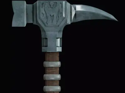 Steel War Hammer 3D model