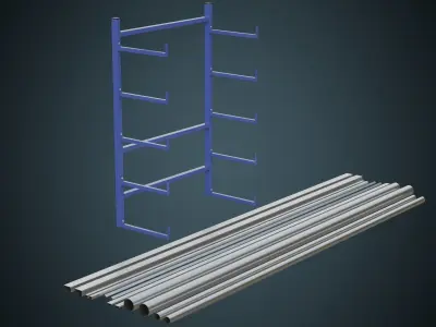 Pipe Rack 1 Basic Low-poly 3D model
