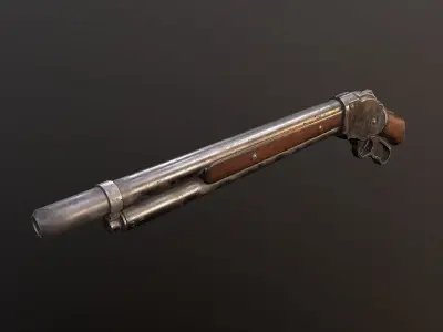 Winchester 1887 shotgun ww2 pbr Low-poly 3D model