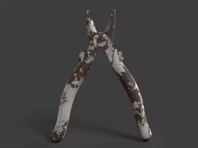 Old Rusty Pliers Tool Low-poly 3D model