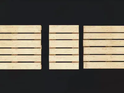 Wooden Euro Pallet 3D Model Low-poly 3D model