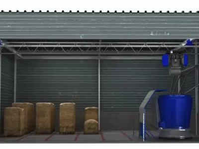 Automatic Cow Farm Feeding And Silage System Building 3D model