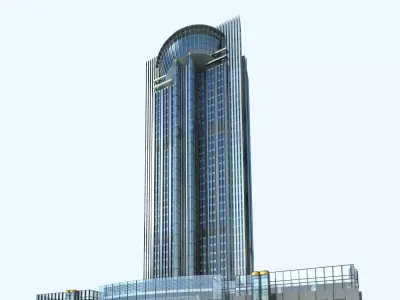 Hotel Building 3D model 33