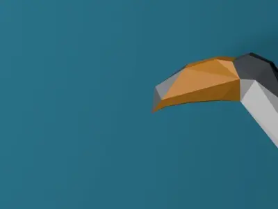 Low Poly Toucan Trophy Low-poly 3D model