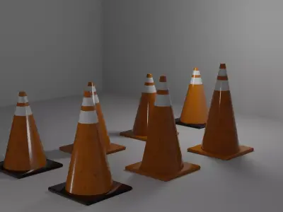 Traffic Cone Free 3D model buy