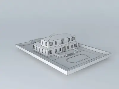 Antique Brick Mansion Free 3D model