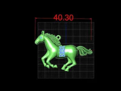 horse pendant 3D print model