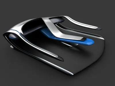Fluidic electric dashboard concept 3D model