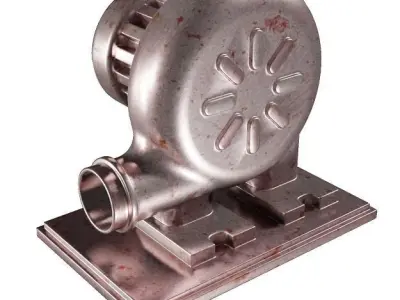 Metallic Air Blower Low-poly 3D model