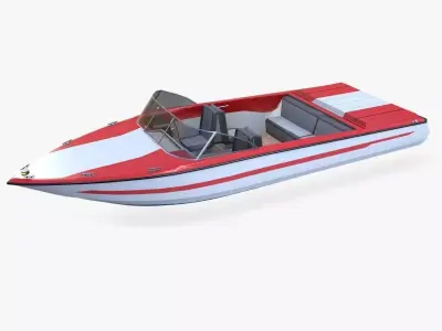 Speedboat 8 Low-poly PBR Low-poly 3D model