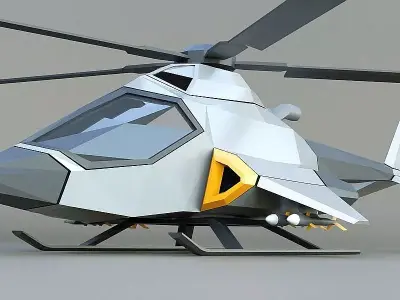Lowpoly military helicopter Free 3D model