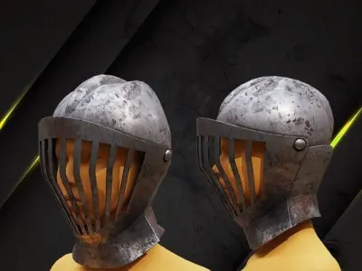 Helmet medieval troop lowpoly game asset Free low-poly 3D model