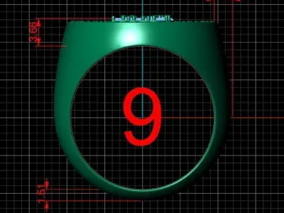 Bitcoin ring 5 sizes Low-poly 3D model