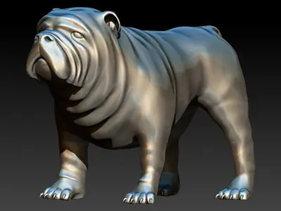 Bull Dog  Pendant Charm Necklace 3D print model