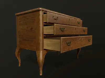Antique commode - PBR Game Ready Low-poly 3D model