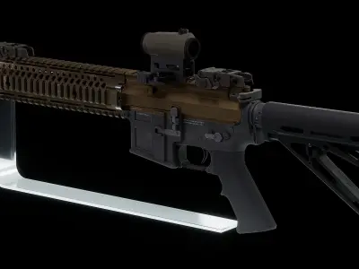 Modular Assault Rifle Collection - M4 - 5E - PERSONAL Low-poly 3D model