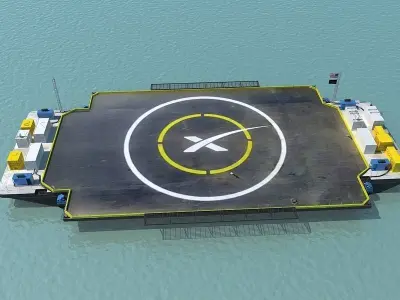 Barge floating platform 3D model